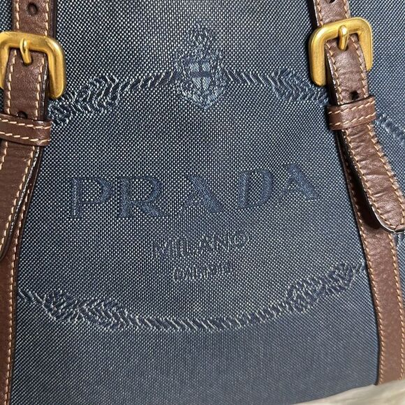 💯Authentic Prada Canapa in Denim🍀 - Picture 5 of 17